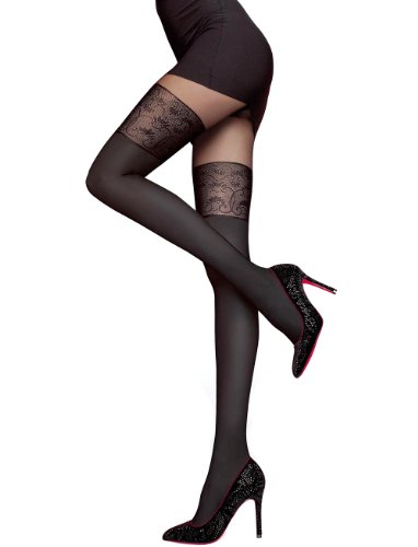 Fiore Reizende Strumpfhose Strumpf Look schwarz , S (Herstellergröße 2) von Fiore