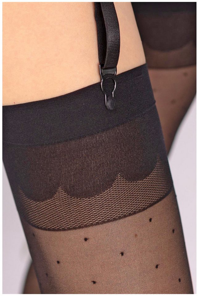 Fiore Strapsstrümpfe Sensual (Packung, 1-Paar, 1 Paar) luxuriöse Strapsstümpfe 20DEN mit Pünktchenmuster von Fiore