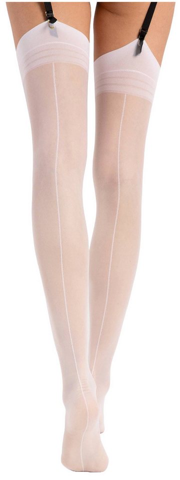 Fiore Strapsstrümpfe Sensual (Packung, 1-Paar, 1 Paar) elegante Strapsstümpfe 20DEN mit rückwärtiger Naht und Streifenmuster von Fiore