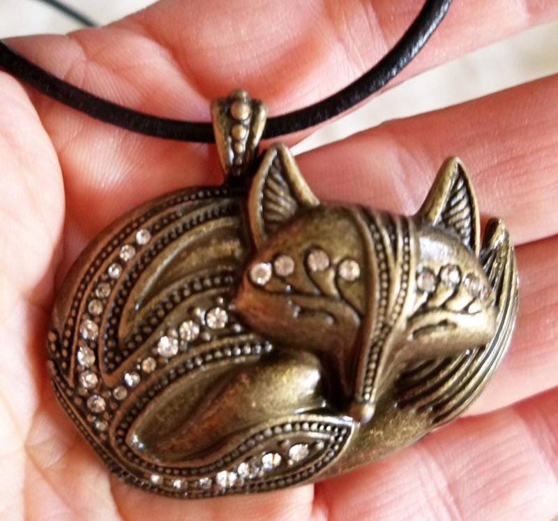 Fuchs Anhänger An Lederband Halskette von Fioredoro