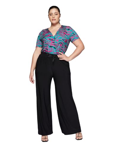 Fiorella Rubino: Hose mit weitem Bein aus Jersey Schwarz S Spring Summer 24 von Fiorella Rubino