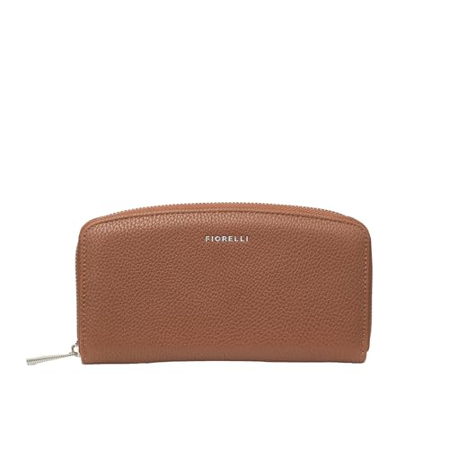 Fiorelli Benny Geldbörse, Geldbörse mit Mehreren Fächern, 12 Kartenfächer, Durchgehender Reißverschluss, Tan Kunstleder von Fiorelli