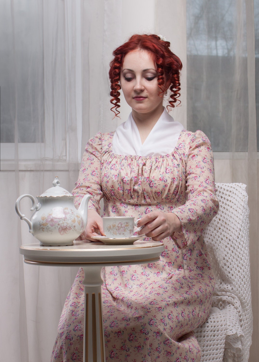 Regency Morgenkleid, 1800Er Hauskleid Regency Morgenkleid, 1800Er Hauskleid von FiorentinaCostuming