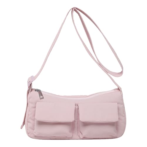 Crossbody Messenger -Tasche for Frauen mit Taschen Hobo Umhängetasche (rosa) von Fiorky