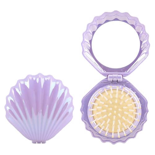 Faltbare Schalenform Kamm tragbares Mini -Haarkamm for Frauen Mädchen (lila) von Fiorky