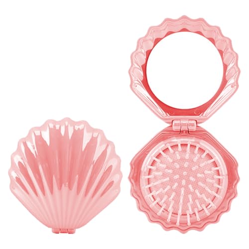 Faltbare Schalenform Kamm tragbares Mini -Haarkamm for Frauen Mädchen (rosa) von Fiorky