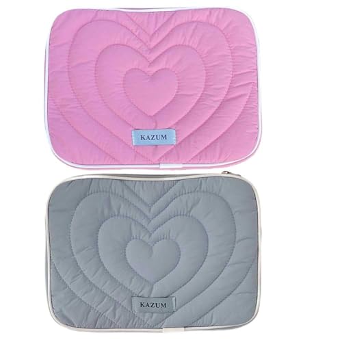 Fiorky 15-Zoll-Laptophülle mit süßem Herzmuster, gepolsterte Laptophülle for Frauen und Mädchen (Rosa L) von Fiorky