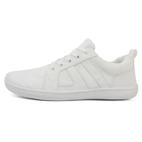 Fiorky Barfußschuhe, leichte Freizeit-Lauf-Sneaker, rutschfeste Jogging-Schuhe, minimalistische Wanderschuhe, Outdoor-Sportschuhe (40 weiß) von Fiorky