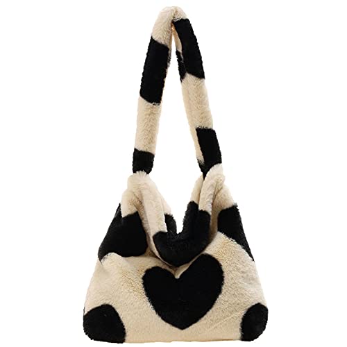 Fiorky Damen-Einkaufstasche, modische Damen-Einkaufshandtaschen, niedliche Plüsch-Einkaufs-Umhäntaschen, flauschi Trataschen, flauschi Tasche, große Kapazität for st und nter Fiorky Damen-Einkaufstasche, modische Damen-Einkaufshandtaschen, niedliche Plüsch-Einkaufs-Umhäntaschen, flauschi Trataschen, flauschi Tasche, große Kapazität for st und nter von Fiorky