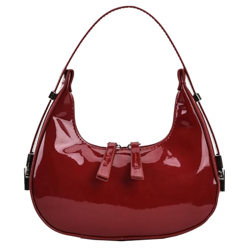 Fiorky Damen Halbmond Umhängetasche, 90s Women's Shoulder Bag handtasche vintage PU Leder Tasche y2k Hobo Handtasche for Frauen Dating Party Einkaufe von Fiorky