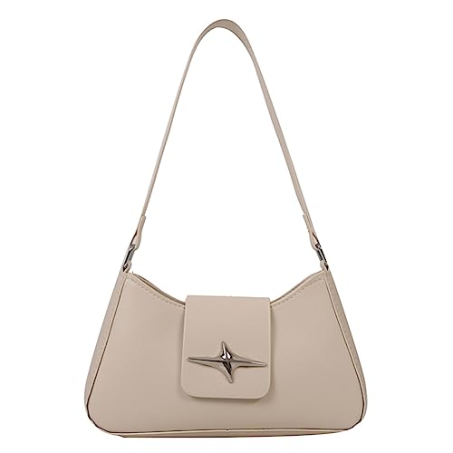 Fiorky Damen-Handtasche, PU-Leder, Pailletten, Y2K, Outdoor-Freizeittasche, Damen-Umhängetasche mit Reißverschluss for Damen (Beige) von Fiorky