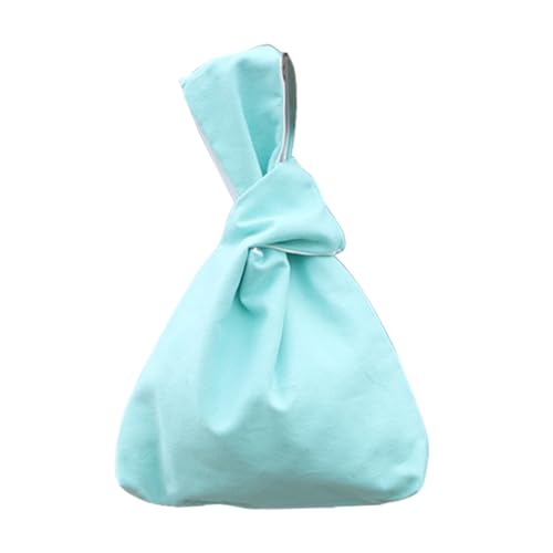 Fiorky Damen-Handtaschen-Set, lässige Segeltuch-Handgelenktasche, modischer Kosmetik-Organizer, vielseitiger Knotenverschluss, Damen-Einkaufstasche (Himmelblau) von Fiorky