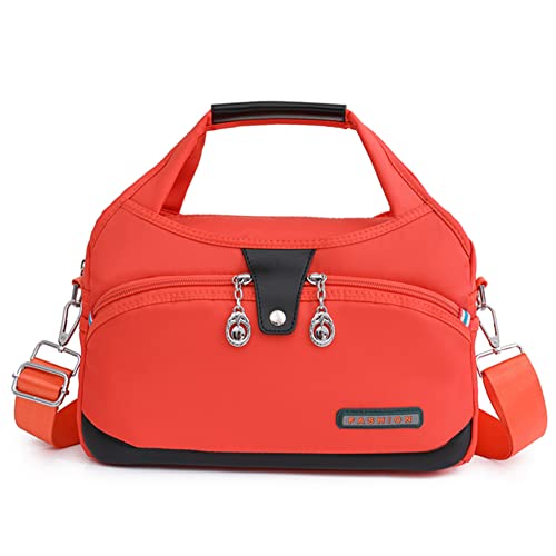 Fiorky Damen Schultertasche Crossbody Tasche Großes Fassungsvermögen Oxford Tuch Sling Crossbody Tasche Wasserdicht Anti-Diebstahl Mode Frauen Reise Shopper Mommy Handtasche, Orange von Fiorky