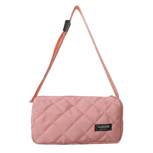 Fiorky Damen-Stepptasche mit Reißverschluss, Umhängetasche, trendige Einkaufstasche, Handtasche (Rosa) von Fiorky