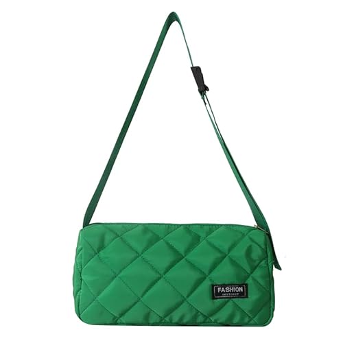 Fiorky Damen-Stepptasche mit Reißverschluss, Umhängetasche, trendige Einkaufstasche, Handtasche (grün) von Fiorky