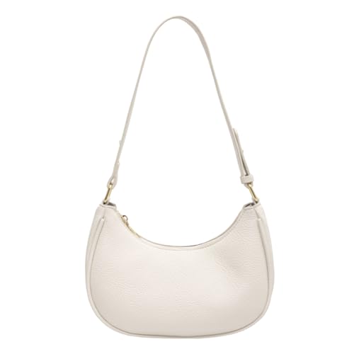 Fiorky Damen-Umhängetasche, PU-Leder, Handtaschen, modische Unterarmtasche, Achseltasche, Mädchen-Geldbörse, weibliche Clutch, Tragetaschen (Beige) von Fiorky