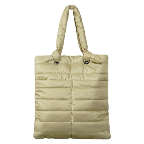 Fiorky Damen-Umhängetasche, gesteppt, vielseitig, bauschig, Umhängetasche, großes Fassungsvermögen, Tasche mit Tragegriff oben, leicht, lässig, Winter-Reisetasche (Khaki) von Fiorky