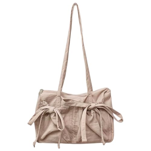 Fiorky Damen-Umhängetasche, modisch, mit Reißverschluss, Reisetasche, Handtasche, einfarbig, Nylon, Lebensmittelgeschäft, Mädchen, Outdoor, Alltagstasche (Rosa) von Fiorky