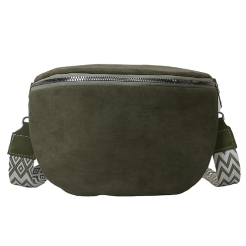 Fiorky Damen-Umhängetasche, trendige PU-Leder-Brusttasche, stilvolle Hobo-Tasche, einfarbig, Halbmond-Umhängetasche, verstellbarer breiter Riemen, Damen-Pendeltasche von Fiorky