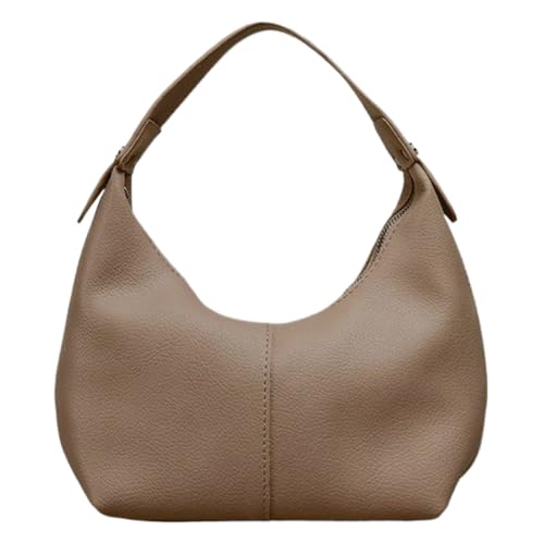 Fiorky Damen-Unterarmtasche im Vintage-Stil, PU-Leder, modische Tragetasche, einfarbig, lässige Achselhandtasche, Mädchen-Outdoor-Tagestasche (Beige) von Fiorky