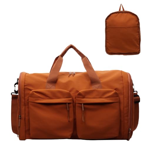 Fiorky -Duffelbeutel, Faltbare Übernacht -Wochenendbeutel for Frauen, nasse Trockenabschlauch Beutel große Kapazität Fahrt Handtasche wasserdichtes Leichtgewicht von Fiorky