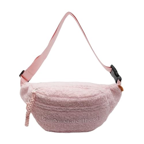 Fiorky Fleece-Sherpa-Umhängetaschen for Damen, Mini-Everywhere-Gürteltasche mit Hardware-Schnalle, Trendige, modische, niedliche Hüfttasche, Winter-Plüsch-Hüfttasche, Reise-Brusttasche von Fiorky