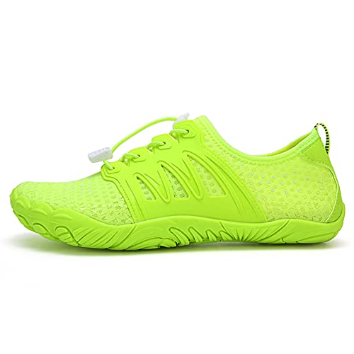 Fiorky Indoor-Sportschuhe for Herren und Damen, Turnschuhe, rutschfest, elastisches Band, weiche Sohle for Workout, Turnschuhe, Fitness-Schuhe (43 Fluoreszierendes Grün) von Fiorky