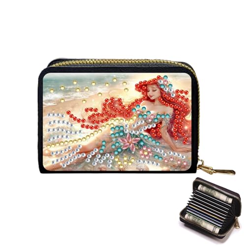 Fiorky Kreditkartenhalter DIY Diamond Malerei Kartenhalter Geldbörse mit Reißverschluss Diamant Malkartenhalter Münze Geldbörse for Erwachsene Frauen Handwerk von Fiorky