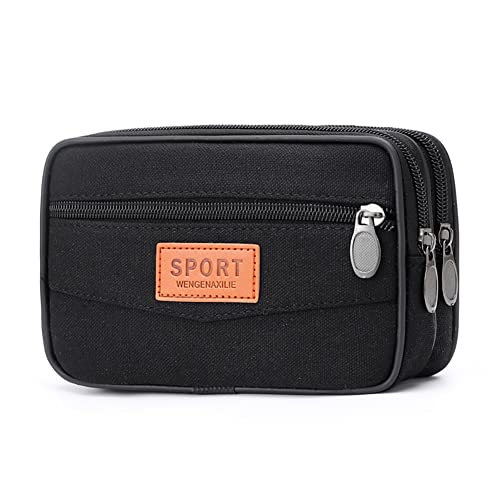 Fiorky Münzbeutel for Herren und Damen, Münzgeldbörse for Herren, Outdoor-Sport, Hüfttasche, Geldtasche, schlanke Geldbörse aus Segeltuch mit Mehreren Taschen, Reißverschluss, Münzgeldbörse von Fiorky