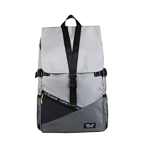 Fiorky Nylon-Reiserucksack, reflektierender Laptop-Rucksack, geometrischer Farbkontrast, Outdoor-Camping-Rucksack von Fiorky