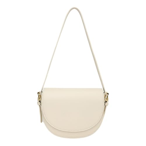 Fiorky Riemen verstellbare modische Umhängetasche Leder Umhängetasche Damen Halbmondtasche mit 2 Riemen vielseitige lässige Mädchen-Riemen-Geldbörse (Beige) von Fiorky