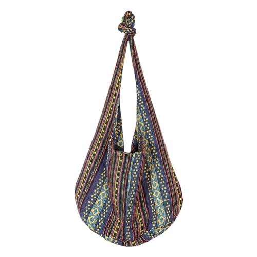 Fiorky Segeltuch, gestreift, modische Umhängetasche, Damen-Ethno-Umhängetasche, Sling-Crossbody-Geldbörse, Hippie-Tasche for Arbeit, Einkaufen, Reisen (MG2233 Königsblau) von Fiorky