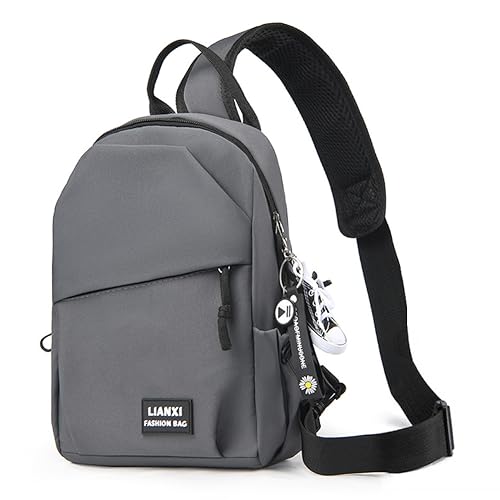 Fiorky Unisex Anti-Diebstahl-Gürteltasche, wasserdicht, einfarbig, Tagesrucksack, großes Fassungsvermögen mit Anhänger, für Herren und Damen, Umhängetasche von Fiorky