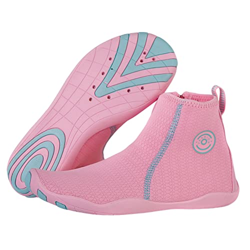 Fiorky Unisex-Schuhe zum Surfen, Schwimmen, weiches Wasser, Barfußschuhe, elastische Schnürsenkel, bequem, mit Reißverschluss zum Schnorcheln im Freien (37 Pink) von Fiorky