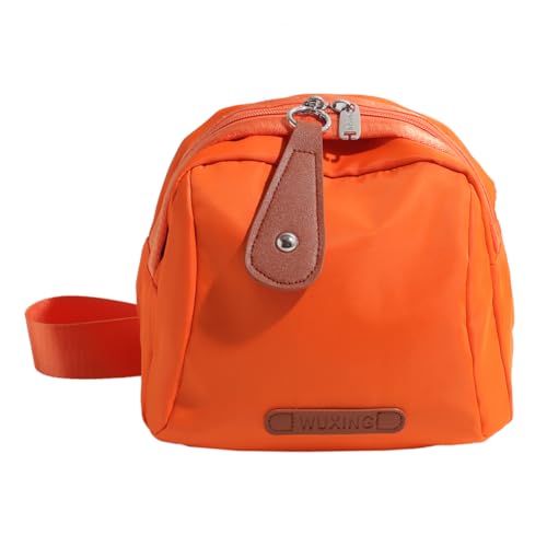 Fiorky Unisex Umhängetaschen, große Kapazität, kleine Umhängetasche, einfarbig, trendige Handy-Geldbörse, Handtaschen, verstellbarer Riemen for Outdoor-Reisen (Orange) von Fiorky