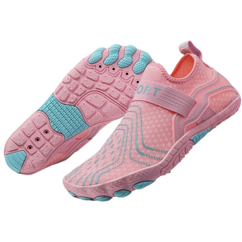 Fiorky Unisex-Wasserschuhe, leichte Aqua-Schuhe, schnell trocknende Laufschuhe, rutschfeste Fitness-Gymnastikschuhe, atmungsaktiv, for Strand im Freien (39 Pink) von Fiorky