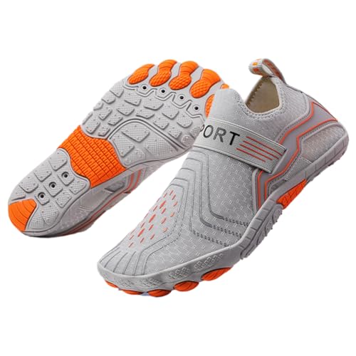 Fiorky Unisex Wasserschuhe, leichte Aquaschuhe, schnell trocknend, Barfuß-Strandschuhe, rutschfeste Lauf-Sneaker, atmungsaktiv, for Herren und Damen (43 Grau) von Fiorky