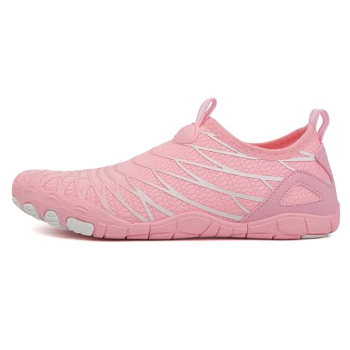 Fiorky Wasserschuhe, leichte Aquaschuhe, schnell trocknend, Barfuß-Strandschuhe, rutschfest, Watschuhe, atmungsaktiv, for Wassersport (36 Pink) von Fiorky