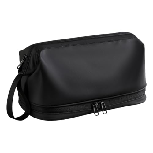 Fiorky Women nass trockener Trennungsbeutel PU Leder Make -up -Bag Aufbewahrungstasche (schwarz) von Fiorky