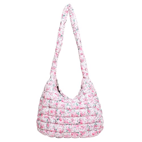 Frauen gesteppte Puffer Bubble -Tasche große Hobo -Handtasche Umhängetasche (rosa) von Fiorky