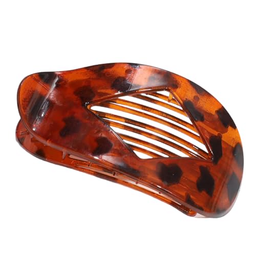 Haarklauenclip Frauen Duckbill Hair Claw Clamp for dickes dünnes Haar (roter Leoparden) von Fiorky
