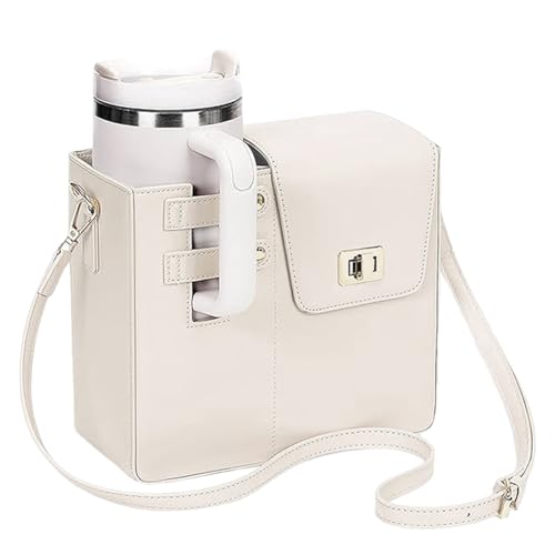 Outdoor Water Cup Aufbewahrungsbeutel Crossbody Bag Water Flaschenbeutel for Frauen (Beige) von Fiorky