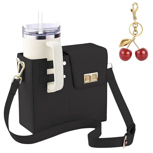 Outdoor Water Cup Aufbewahrungsbeutel Crossbody Bag Water Flaschenbeutel for Frauen (schwarz) von Fiorky