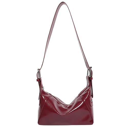 PU Leder Umhängetasche Crescent Bag Unterarmtasche Hobo -Tasche for Frauen Damen (rot) von Fiorky