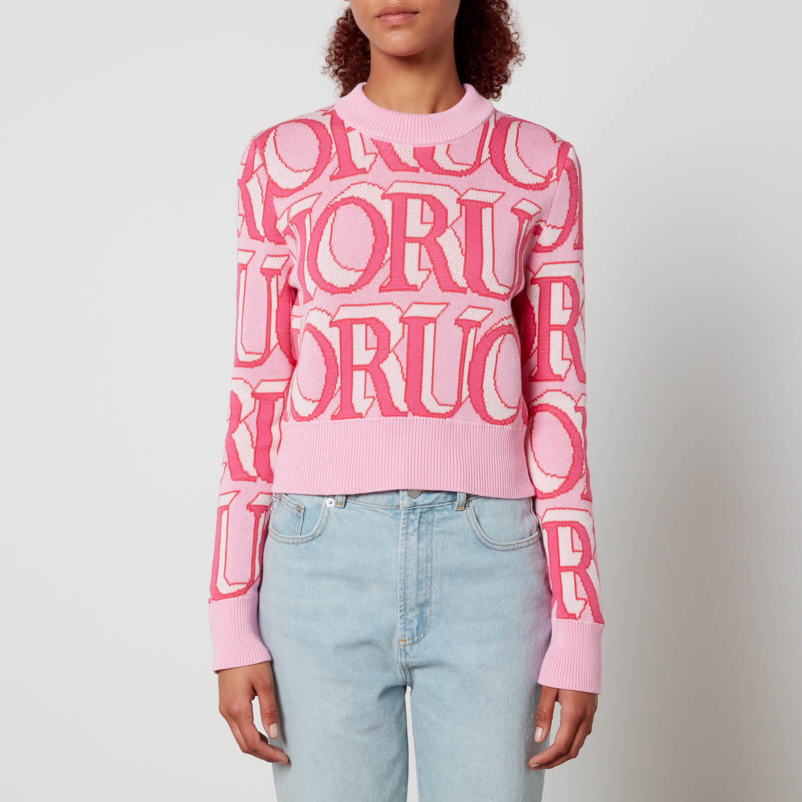 Fiorucci Cropped Logo-Jacquard Cotton Jumper - L von Fiorucci