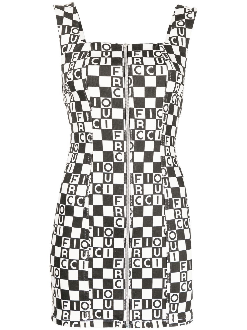 Fiorucci Kariertes Kleid mit Logo-Print - Schwarz von Fiorucci