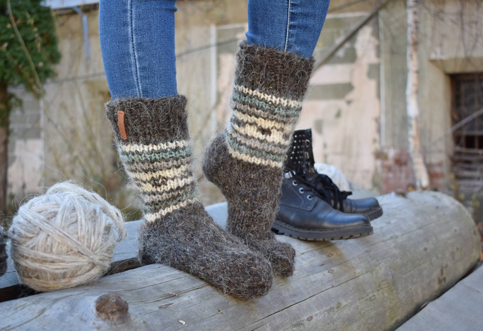 Handgestrickte Wollsocken Dicke Unisex Wintersocken von FiraworkshopTextile