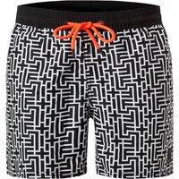 FIRE + ICE Herren Badeshorts schwarz Mikrofaser Gemustert von Fire + Ice