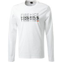 FIRE + ICE Herren Longsleeve weiß Baumwolle von Fire + Ice