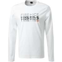 FIRE + ICE Herren Longsleeve weiß Baumwolle von Fire + Ice